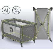  Patut pliant, Lionelo, Stefi Plus, Cu doua nivele, Cu intrare laterala cu fermoar, 2 roti, 120 x 60 cm, Conform cu standardul european de securitate EN 716, Verde Olive BYNLO-STEFI_PLUS_GREEN_OLIVE