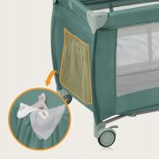  Patut pliant, Lionelo, Stefi Plus, Cu doua nivele, Cu intrare laterala cu fermoar, 2 roti, 120 x 60 cm, Conform cu standardul european de securitate EN 716, Verde Olive BYNLO-STEFI_PLUS_GREEN_OLIVE