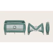  Patut pliant, Lionelo, Stefi Plus, Cu doua nivele, Cu intrare laterala cu fermoar, 2 roti, 120 x 60 cm, Conform cu standardul european de securitate EN 716, Verde Olive BYNLO-STEFI_PLUS_GREEN_OLIVE