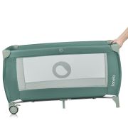  Patut pliant, Lionelo, Stefi Plus, Cu doua nivele, Cu intrare laterala cu fermoar, 2 roti, 120 x 60 cm, Conform cu standardul european de securitate EN 716, Verde Olive BYNLO-STEFI_PLUS_GREEN_OLIVE
