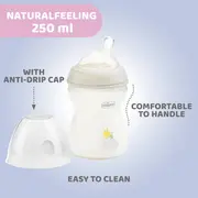 Biberon Chicco Natural Feeling PP, 250ml, unisex, tetina s., 2luni+, 0%BPA CHC8132330-7
