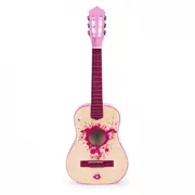 Chitara din lemn cu 6 corzi pentru copii, 86 x 31 cm, ecotoys hx18026-34 - roz edeedihx18026-34pink