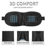 Masca de dormit, 3D, WAYA, Reglabila, 100% lumina blocata, Negru EKDEM-3D02