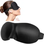 Masca de dormit, 3D, WAYA, Reglabila, 100% lumina blocata, Negru EKDEM-3D02