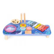 Masuta din lemn cu instrumente muzicale ecotoys tl204013 edeeditl204013