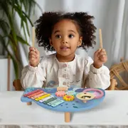 Masuta din lemn cu instrumente muzicale ecotoys tl204013 edeeditl204013