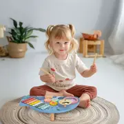 Masuta din lemn cu instrumente muzicale ecotoys tl204013 edeeditl204013