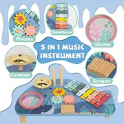 Masuta din lemn cu instrumente muzicale ecotoys tl204013 edeeditl204013