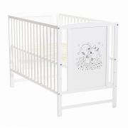 Patut din lemn cu laterala culisabila, transformabil co-sleeper, 120×60 cm, Bears EKDps41843