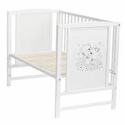 Patut pentru bebelusi, cu laterala culisabila, Bears + Saltea Cocos EKDps41874