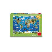 Puzzle xl - harta animalelor (100 piese)