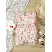 Salopeta alba cu floricele roz pudra mdtu136-r2