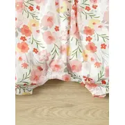 Salopeta alba cu floricele roz pudra mdtu136-r2