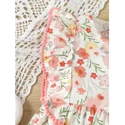 Salopeta alba cu floricele roz pudra mdtu136-r2