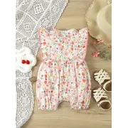 Salopeta alba cu floricele roz pudra mdtu136-r2