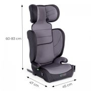 Scaun auto cu isofix ecotoys, grupa 100-150 cm, i-size, omologare r129/03 - gri edeedic026