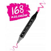 Set de 168 markere colorate cu alcool, varf dublu, nukido nk-914 edeedi791400