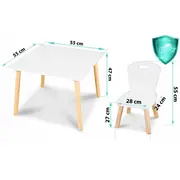 Set de masa cu doua scaune pentru copii ricokids rc-848 edeedi7848