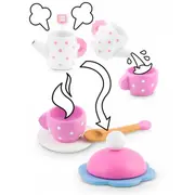 Set din lemn pentru servit ceaiul ricokids rk-869 - roz edeedi786900