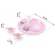 Set din lemn pentru servit ceaiul ricokids rk-869 - roz edeedi786900