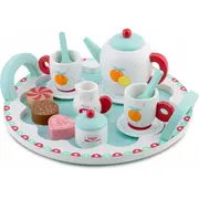 Set din lemn pentru servit ceaiul ricokids rk-869 - turcoaz edeedi786901
