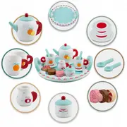 Set din lemn pentru servit ceaiul ricokids rk-869 - turcoaz edeedi786901