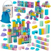 Set educational cu blocuri din lemn, 100 bucati, ricokids rk-871 edeedi787100