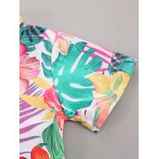 Set tropical de vara pentru baieti – camasa colorata si pantaloni bej mdtu135-r2