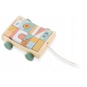 Carucior din lemn cu blocuri din lemn incluse, 20.5 x 17.5 x 6 cm, nukido nk-853 edeedi785300