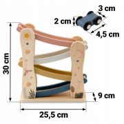 Rampa din lemn cu 4 masinute incluse, 25.5 x 9 x 30 cm, nukido nk-855 edeedi785500