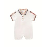 Salopeta alba tip polo pentru baietei mdtu137-r2