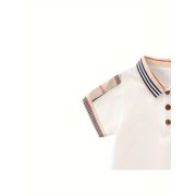 Salopeta alba tip polo pentru baietei mdtu137-r2