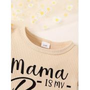 Set body crem cu inscriptie si fustita denim pentru fetite mbtu123-r2