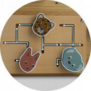 Tabla educationala din lemn cu diverse activitati, 32.5 x 24 cm, nukido nk-859 edeedi785900