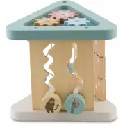 Triunghi educational din lemn cu diverse activitati, 18.5 x 17 cm, nukido nk-860 edeedi786000