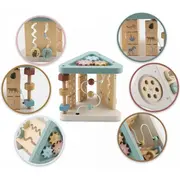 Triunghi educational din lemn cu diverse activitati, 18.5 x 17 cm, nukido nk-860 edeedi786000