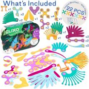 Clixo® joc magnetic de construit - pasari tropicale (22 piese)