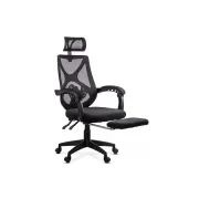 Scaun birou mesh OFF636, ergonomic, suport lombar, tetiera reglabila, mecanism asincron,100 kg DRM10575