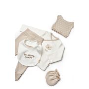 Set de 5 piese pentru nou nascut, 100% bumbac organic, TeddyBear, BabyCosy JEMBC-CSY8126
