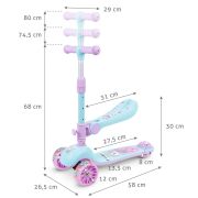 Trotineta Copii Cu Sezut, Transformabila 2in1, Pliabila, Cu Lumini Led, Rimba Unicorn, 1-5 Ani, Pana La 50 Kg, Kidwell Pjbhubarim01a1