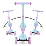 Trotineta Copii Cu Sezut, Transformabila 2in1, Pliabila, Cu Lumini Led, Rimba Unicorn, 1-5 Ani, Pana La 50 Kg, Kidwell Pjbhubarim01a1