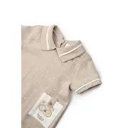 Salopeta cu guler TeddyBear, BabyCosy, 100% bumbac organic (Marime: 9-12 luni) JEMBC-CSYM7105-9