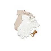 Set 2 body-uri cu guler TeddyBear, BabyCosy, 100% bumbac (Marime: 6-9 luni) JEMBC-CSYM7100-6