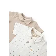 Set 2 body-uri cu guler TeddyBear, BabyCosy, 100% bumbac (Marime: 6-9 luni) JEMBC-CSYM7100-6