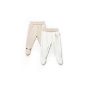 Set 2 pantaloni cu botosei bebe TeddyBear, BabyCosy, 100% bumbac organic (Marime: 3-6 Luni) JEMBC-CSY8104-3