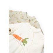 Set 2 salopete Rabbit, 100%bumbac organic, BabyCosy (Marime: 3-6 Luni) JEMBC-CSY5820-3