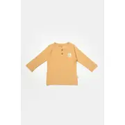 Set 3 piese:bluza, pantaloni si caciulita Bamboo, maro, BabyCosy, 50% bumbac+50%bambus (Marime: 3-6 Luni) JEMBC-CSYB9003-3