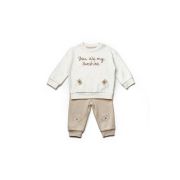 Set bluzita si pantaloni TeddyBear, 100%bumbac organic, BabyCosy (Marime: 12-18 Luni) JEMBC-CSY8112-12