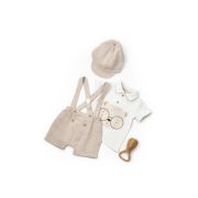 Set tricou, salopeta si sapca TeddyBear, 100% bumbac organic, BabyCosy (Marime: 6-9 luni) JEMBC-CSYM7102-6