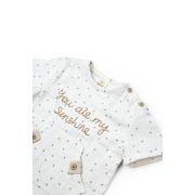 Set tricou cu pantaloni scurti TeddyBear, 100% bumbac organic, BabyCosy (Marime: 3-6 Luni) JEMBC-CSYM7101-3